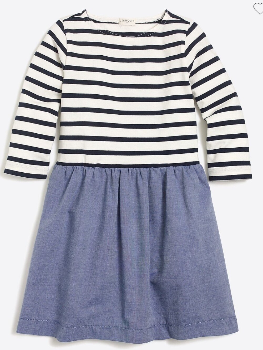 Crewcuts NWOT mixed fabric striped dress